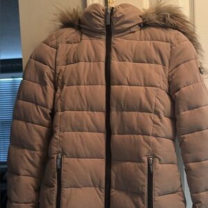 DKNY Blush and Charcoal Outerwear